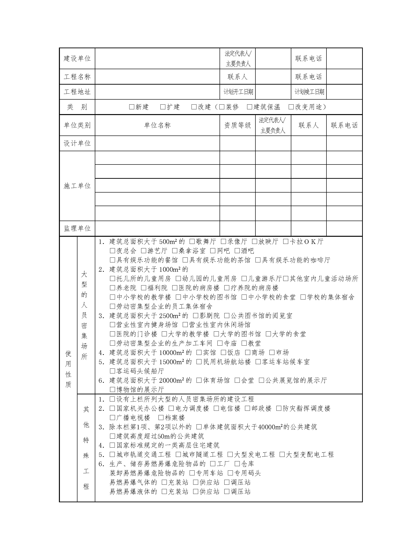 上海办公室装修消防备案表