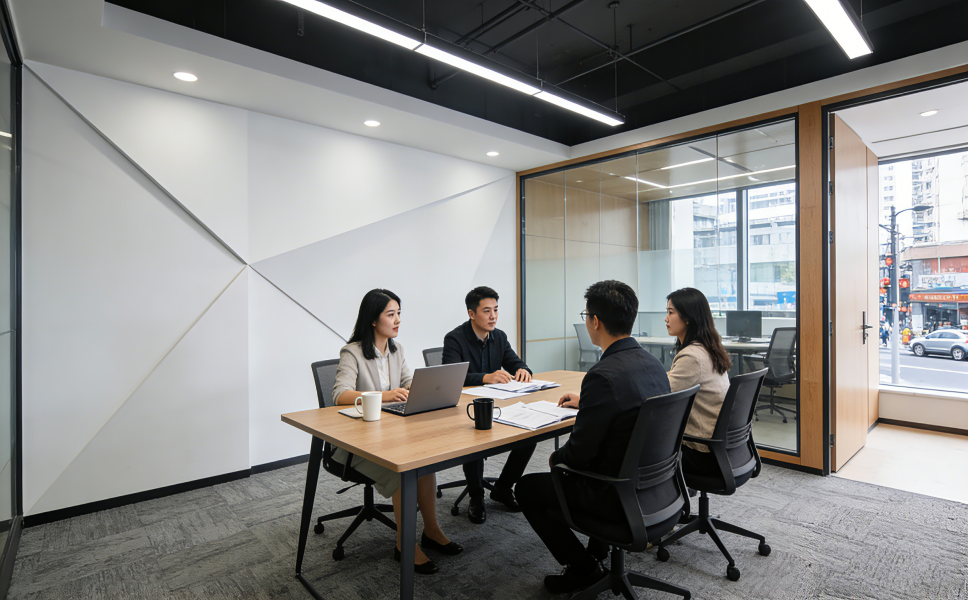 上海普陀区100平小型创意办公室装修实景案例-专注高效办公空间设计