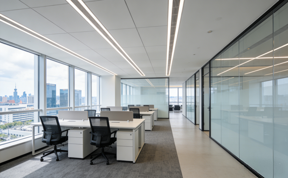 上海闵行现代高端写字楼办公室内部装修完工实景图