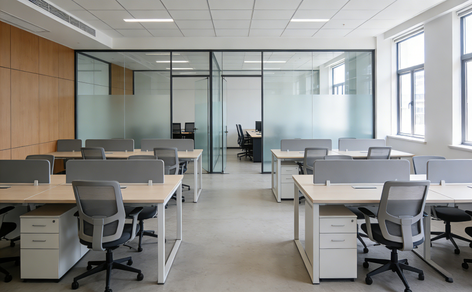 上海松江区现代简约风格办公室装修完工实拍图