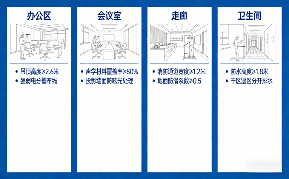 上海办公室装修 上海各区域施工要点 对比解析图
