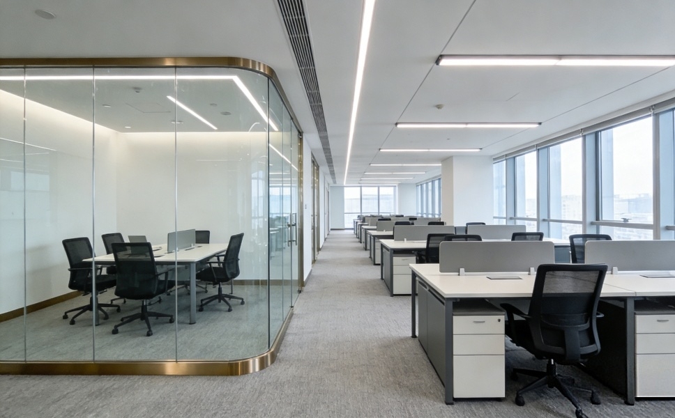 上海杨浦办公室装修现代简约完工实景图