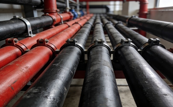 上海工业风装修 管线处理细节 防火漆喷涂