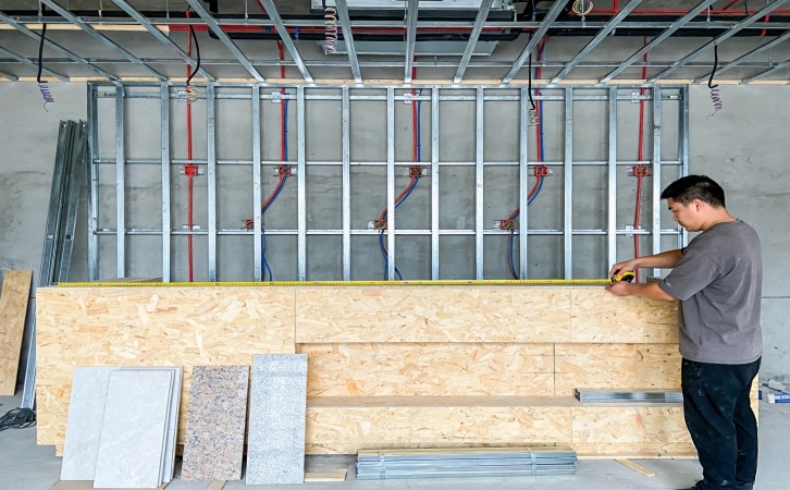 上海写字楼前台 施工预埋与结构加固